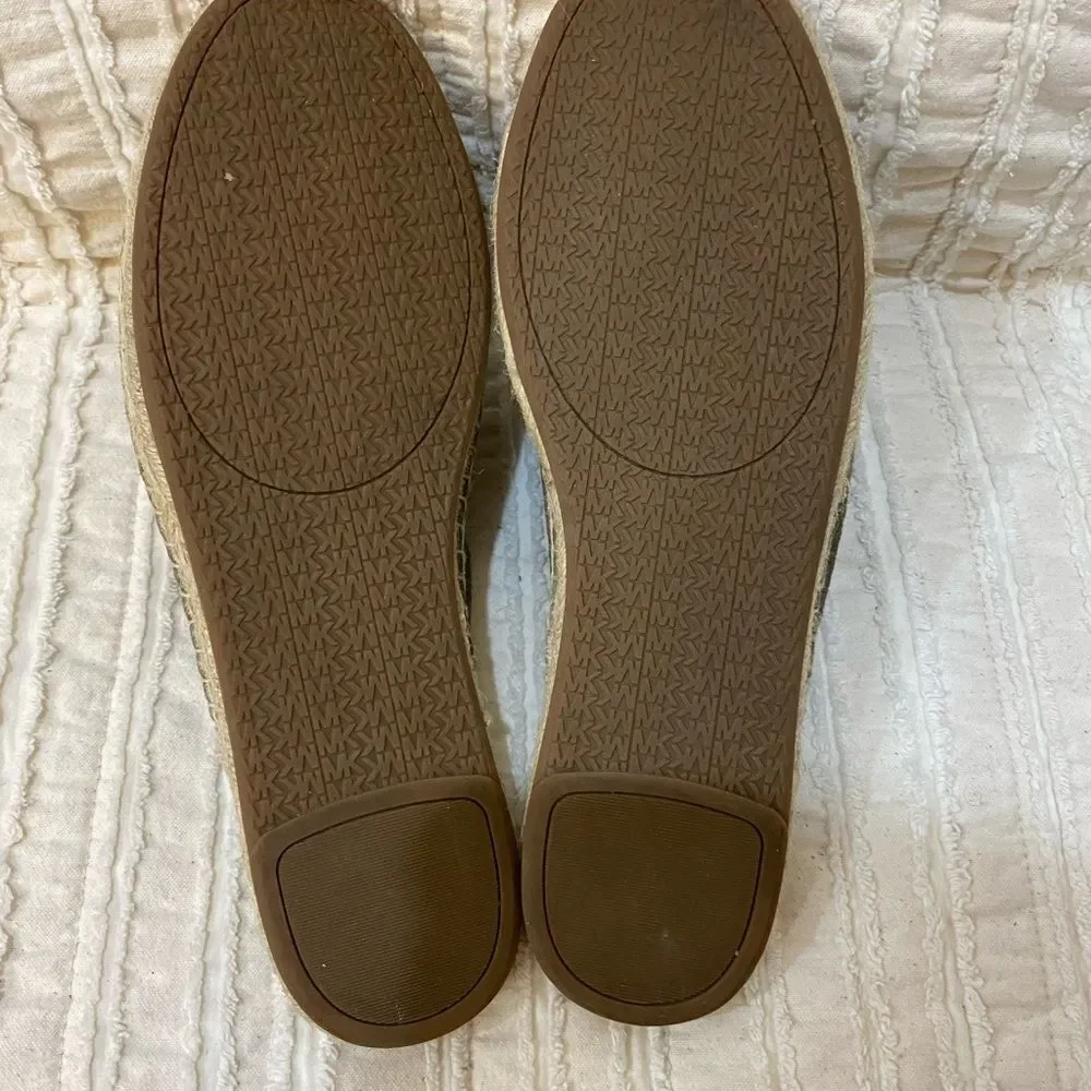 Michael Kors Hastings Olive Espadrille Slide Suede Women Size 9